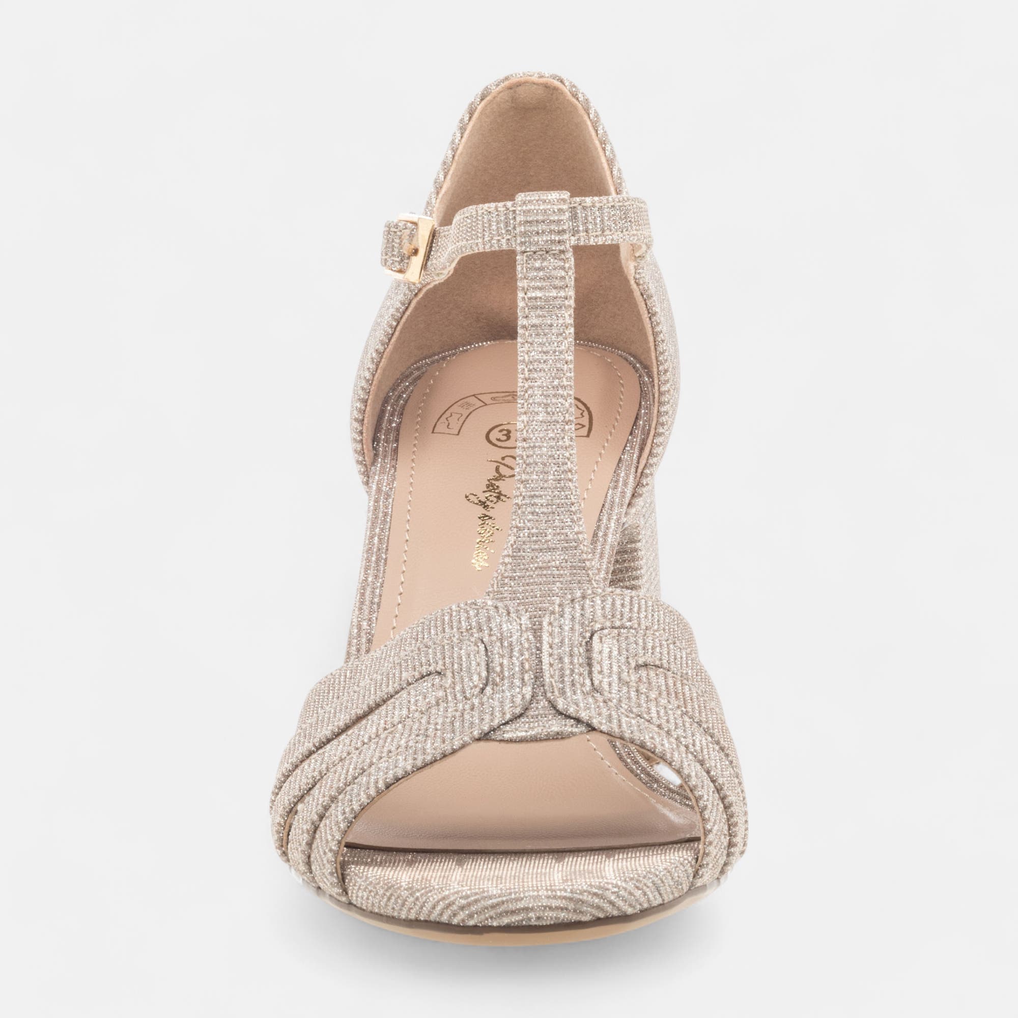Nu-pieds à talon Femme or