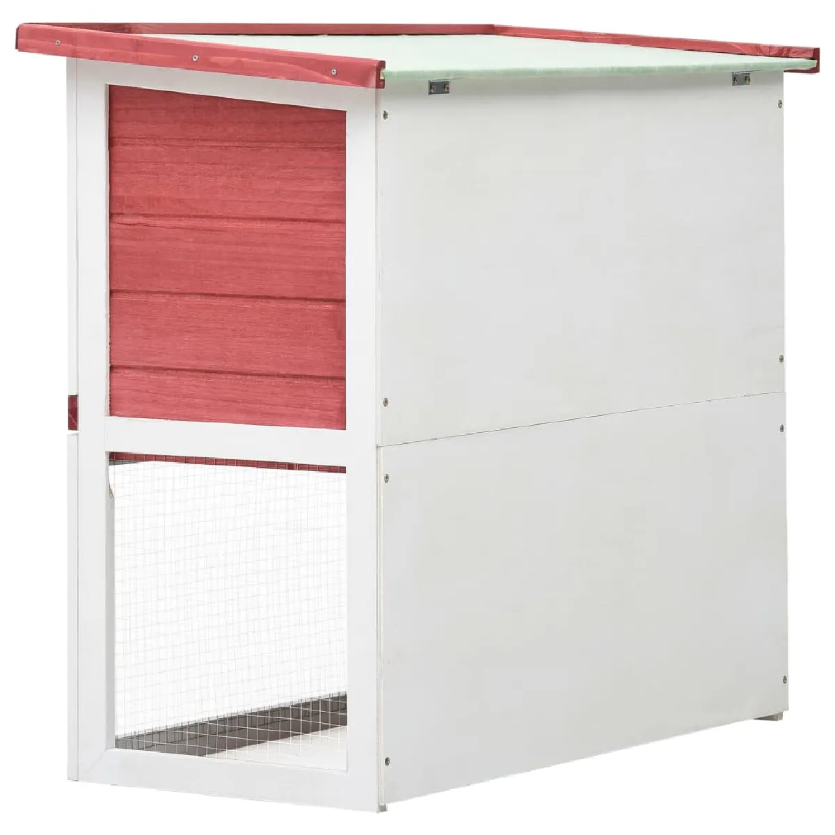 vidaXL Clapier extérieur - Rouge - 1 porte