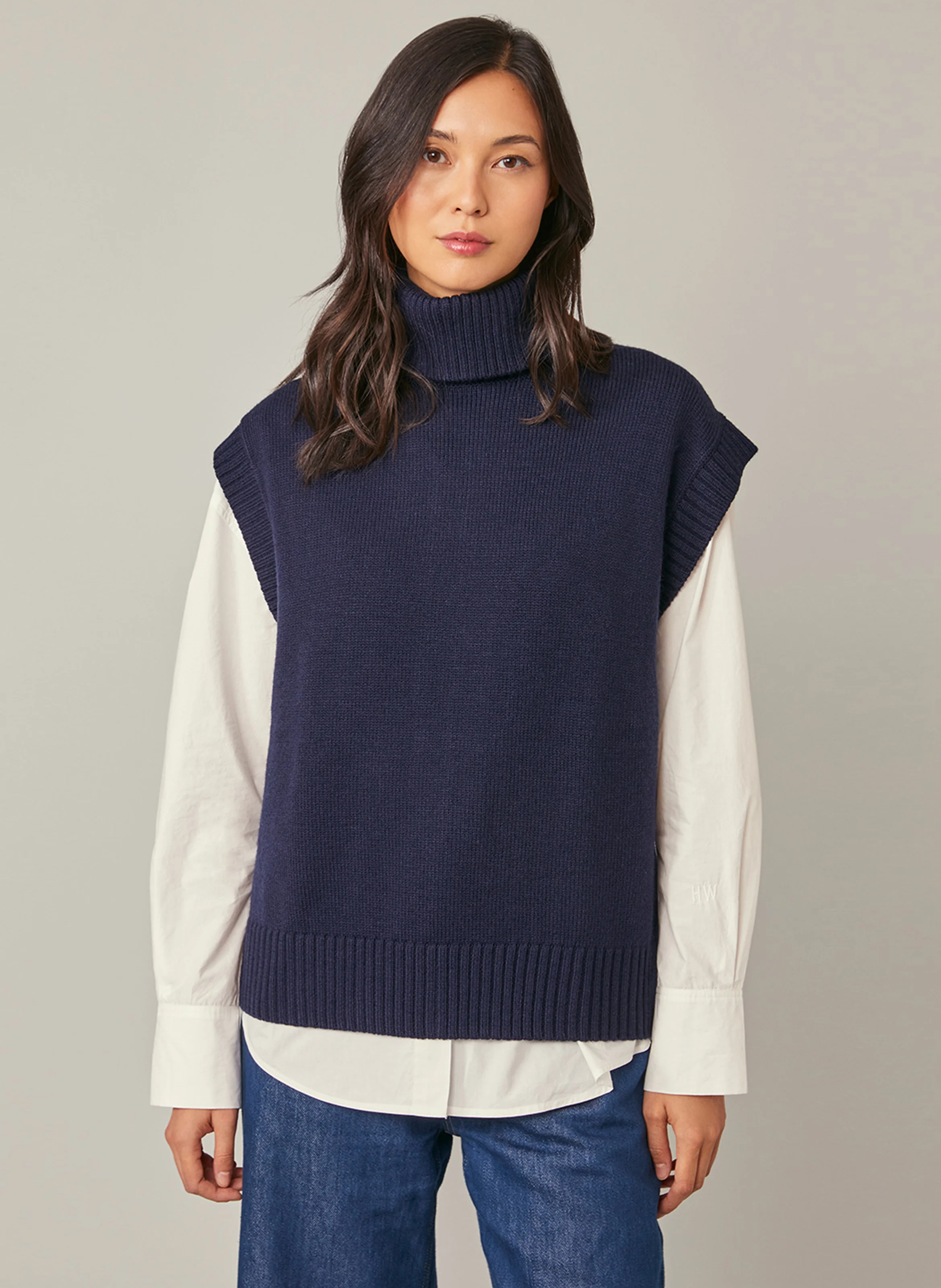 ENOR - Pull droit à col roulé | Bleu