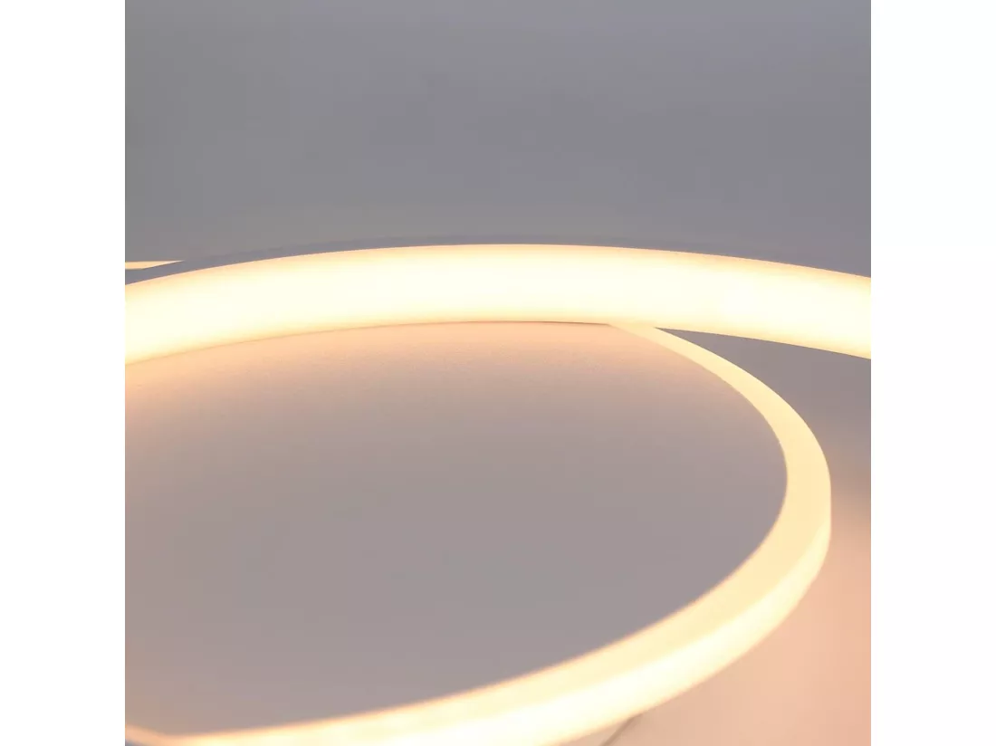 NETTLIFE Plafonnier LED Dimmable Télécommande Blanc Plafonnier 35W Moderne Plat Rond 41CM