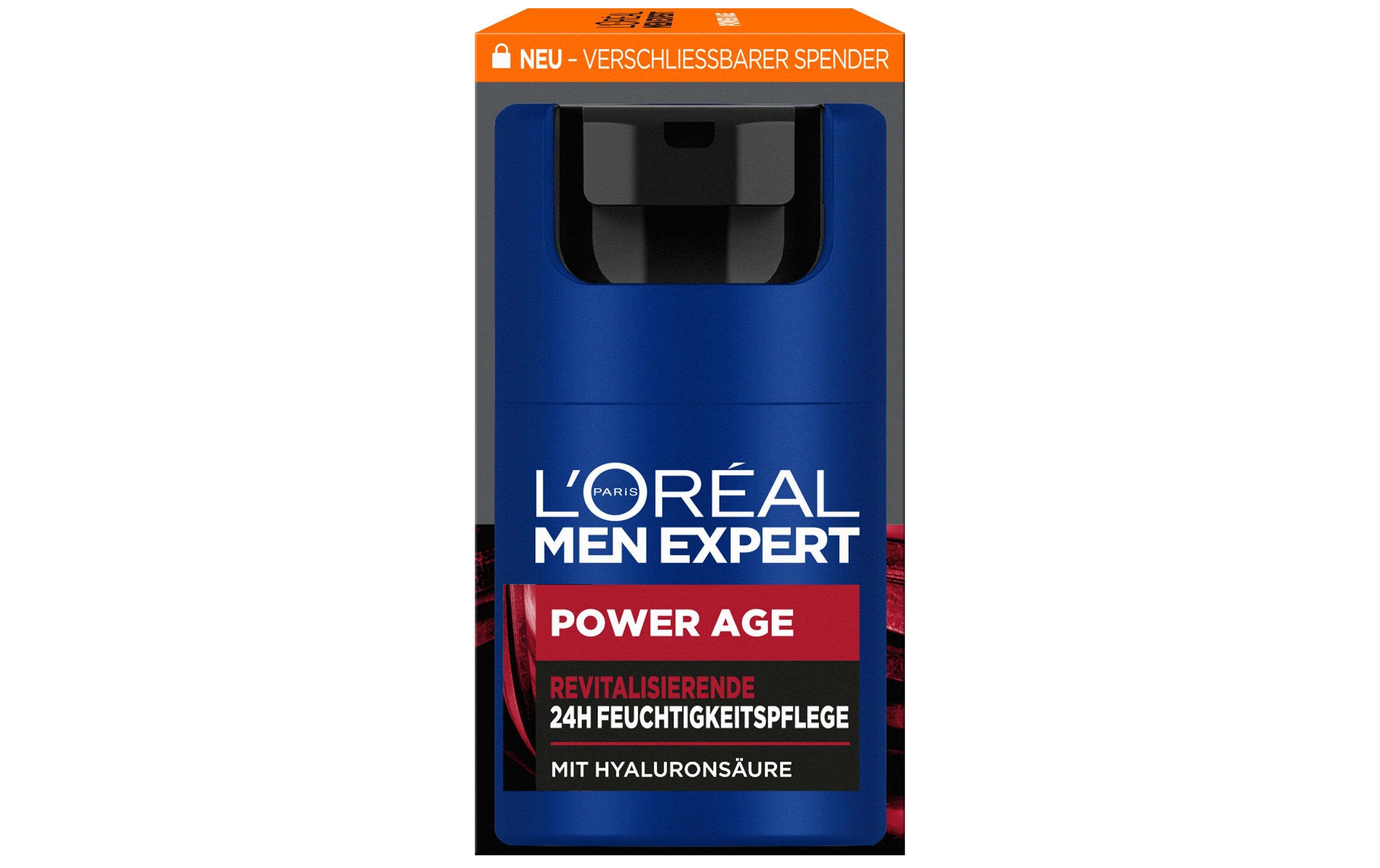 Gesichtspflege Expert Day Cream Power Age 50 mlFeuchtigkeitspflege mit Hyaluronsäure, speziell für trockene Männerhaut