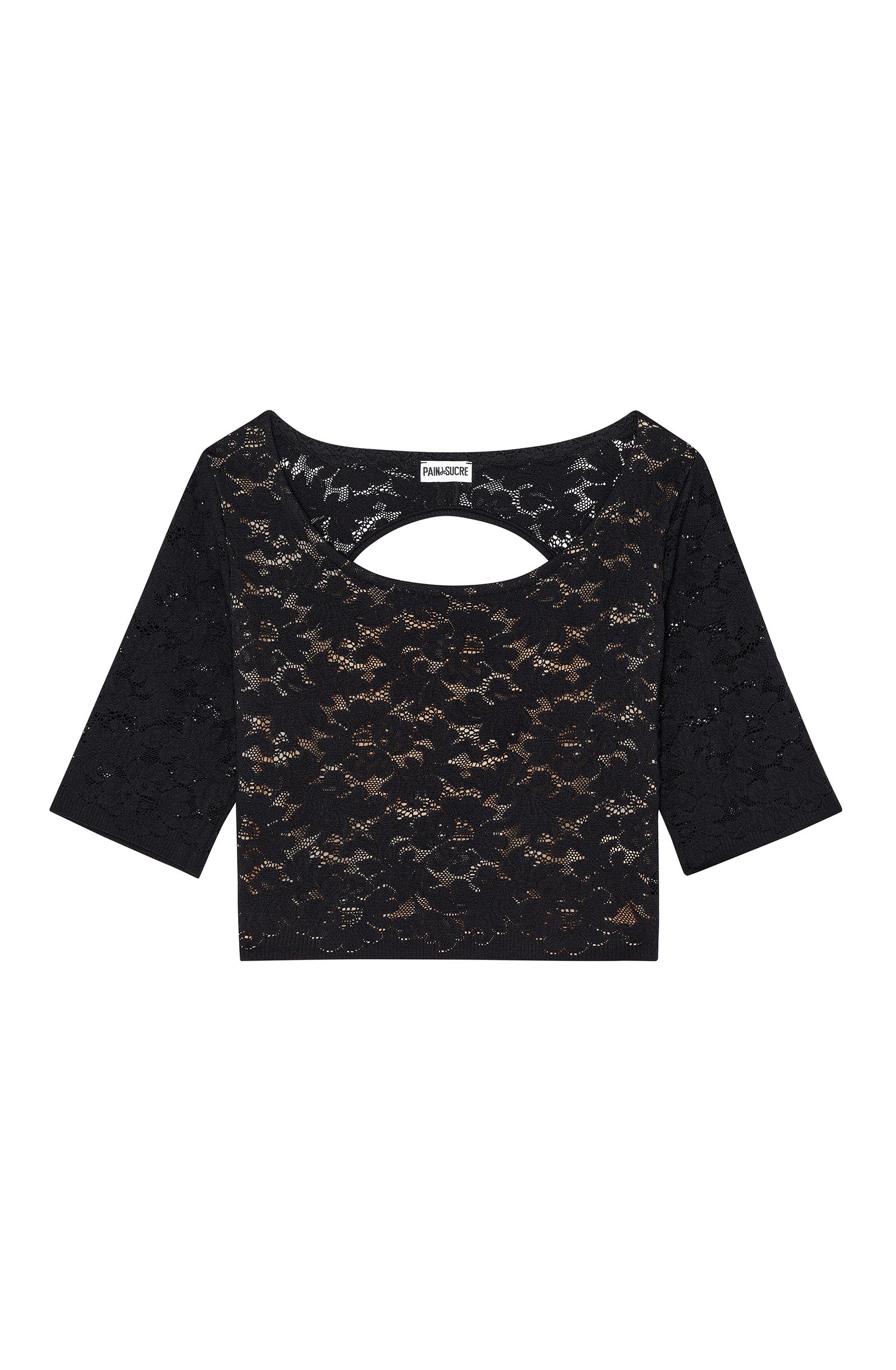 kalliope Crop-top dos nu noir en dentelle Noir