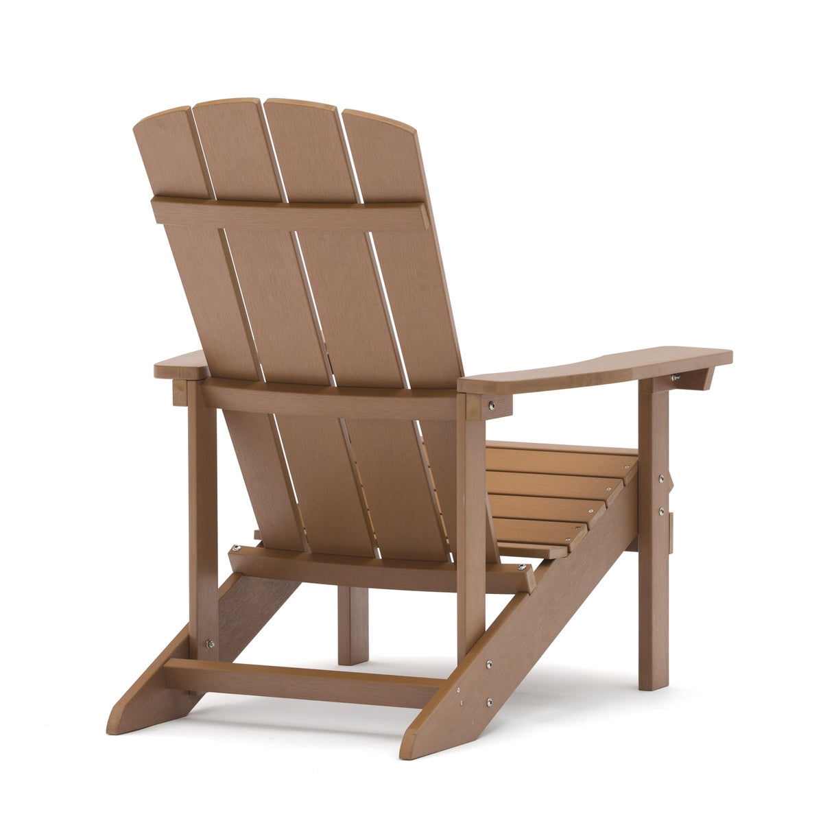 Home Deluxe - Adirondack Tuinstoel - CARINO, Kleur: Bruin - Materiaal: Polystyreen, weerbestendig - Zitbreedte: 50 cm, Zithoogte: 25/38 cm, Zitdiepte: 48 cm | Tuinfauteuil, ligstoel, balkonstoel