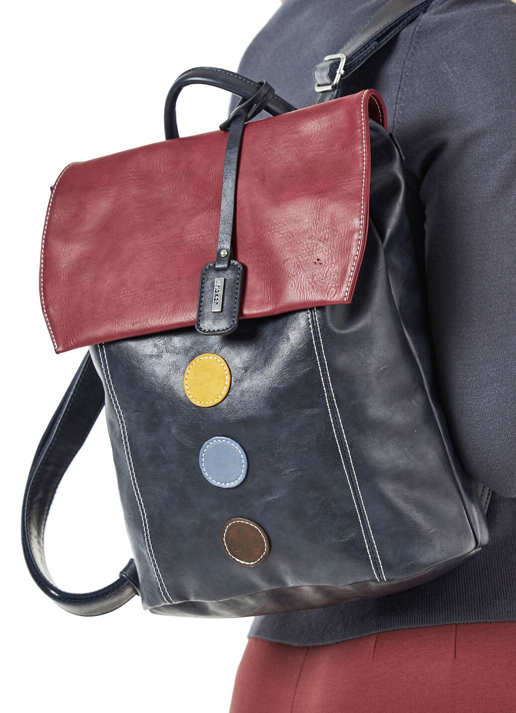 Rieker, Rucksack, Damen, mit bunten Applikationen