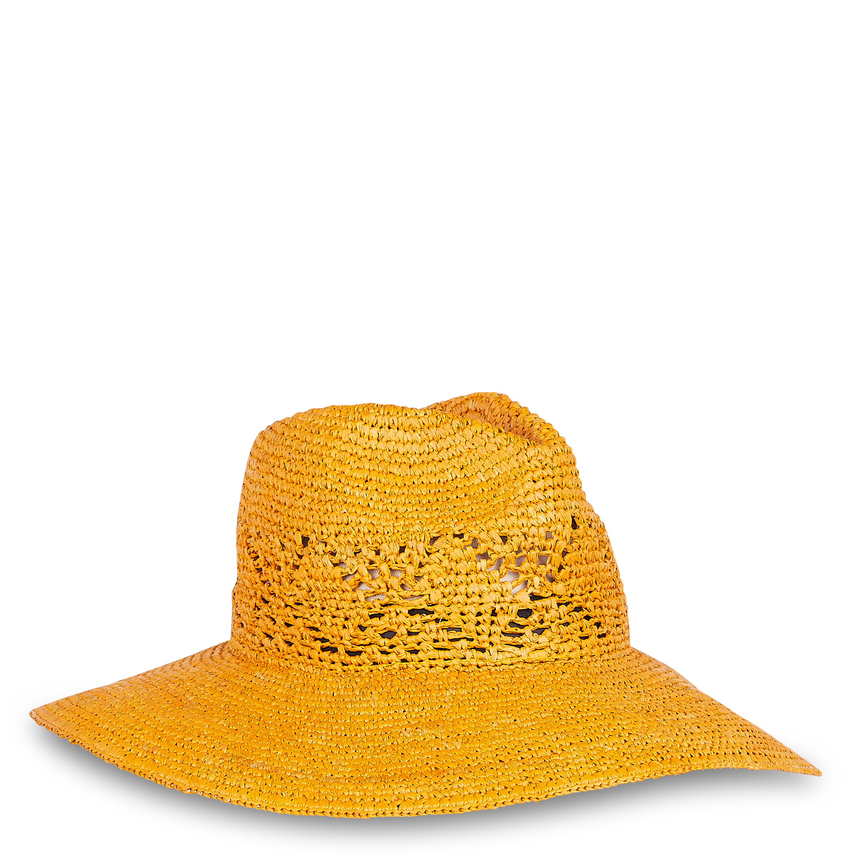 CAPRIA - Chapeau en raphia perforé| Jaune