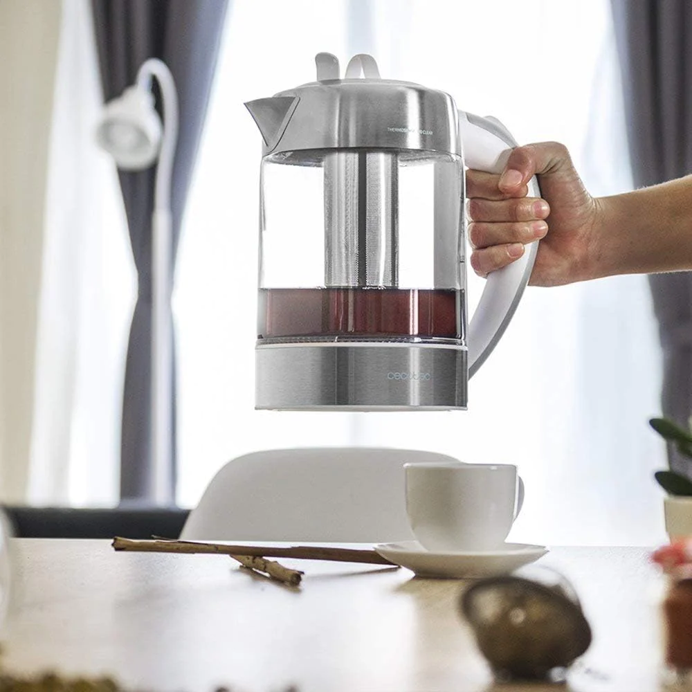 bouilloire théière électrique 2 en 1 de 1,7L 2200W gris cecotec