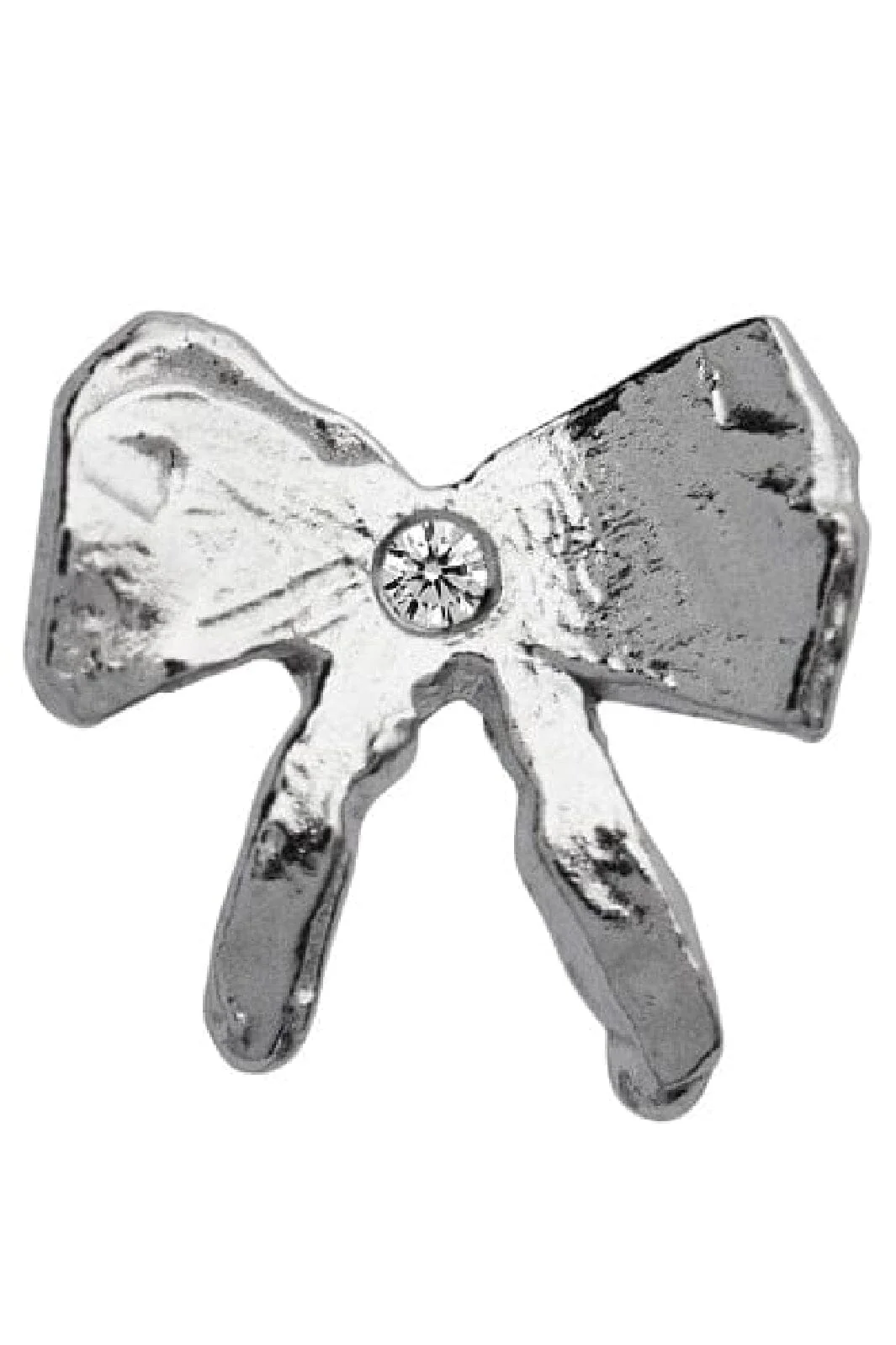 Stine A Petit Bow Earring With Stone Silver