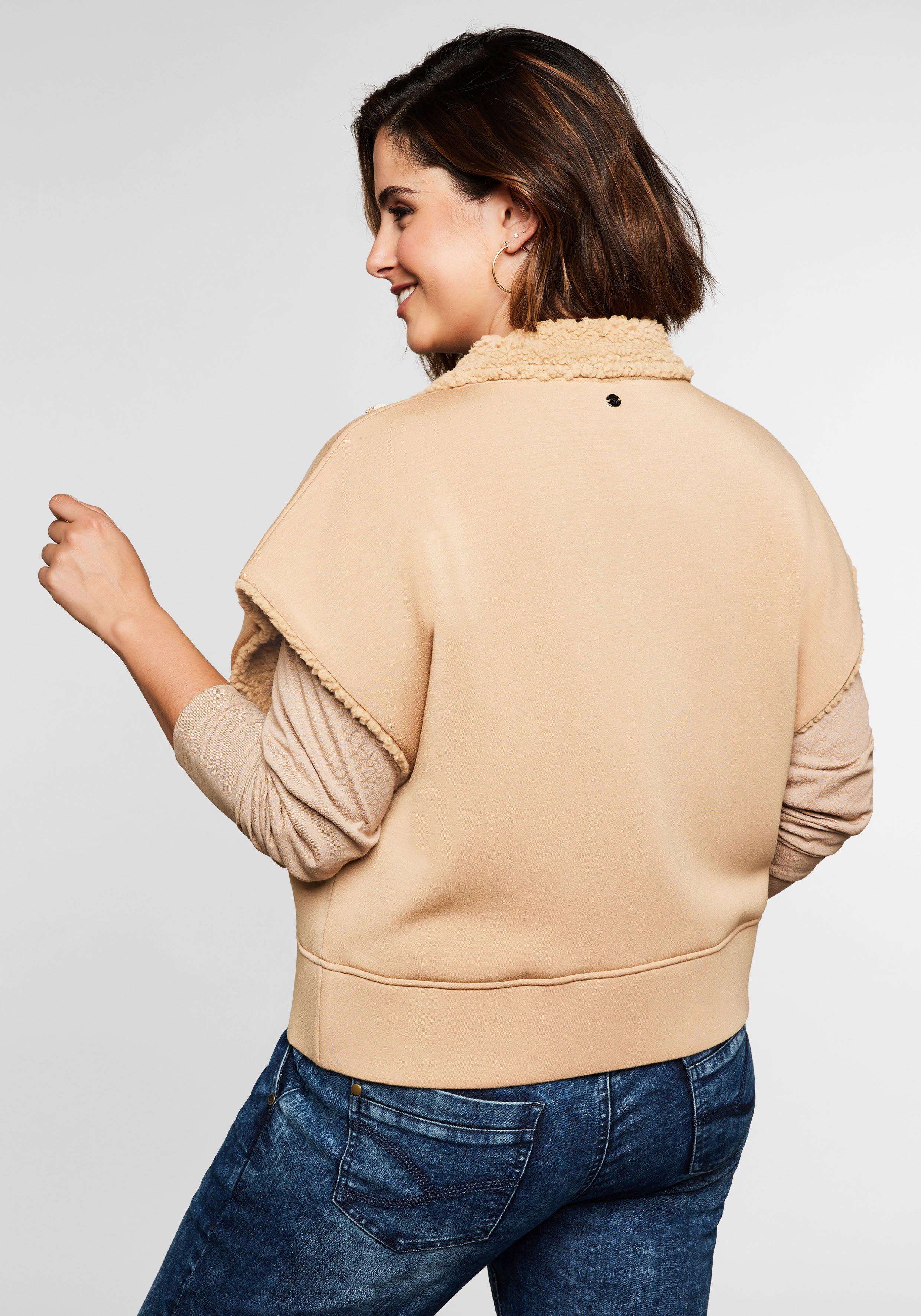 Sweatweste mit Teddyfleece und breitem Saumbund