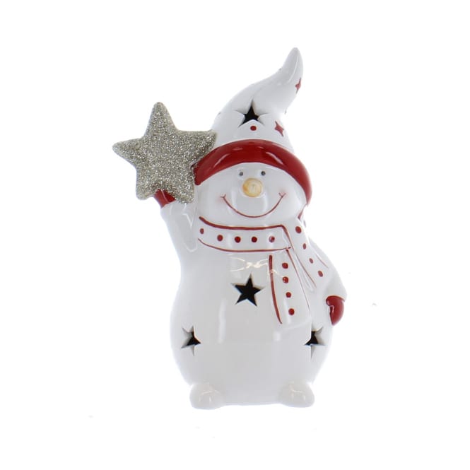 Schneemann mit LED - ca. 11,5 x 8 x 18 cm