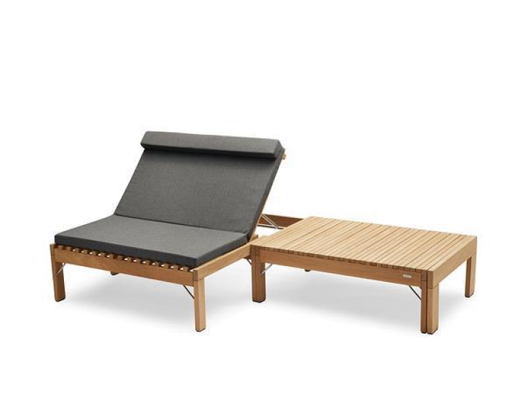 Fritz Hansen Riviera lounge ligbed tuinkussen Charcoal