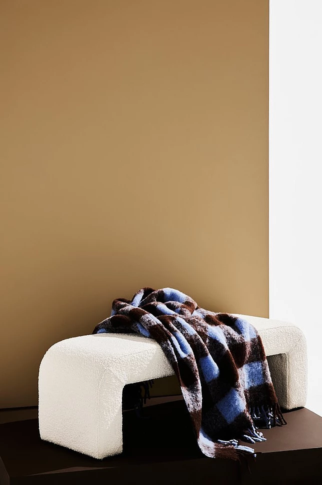 Odette benk i bouclé 120x41 cm
