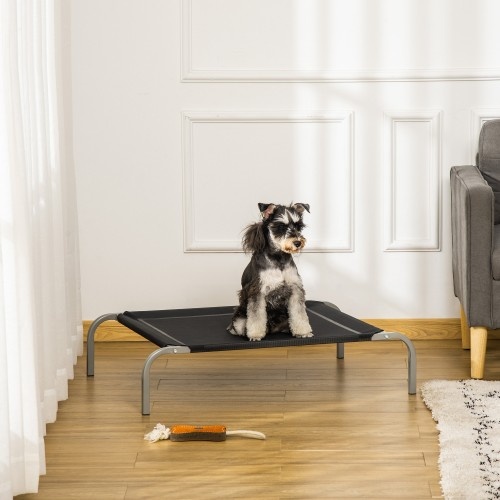 Cama elevada para cães PawHut, preta