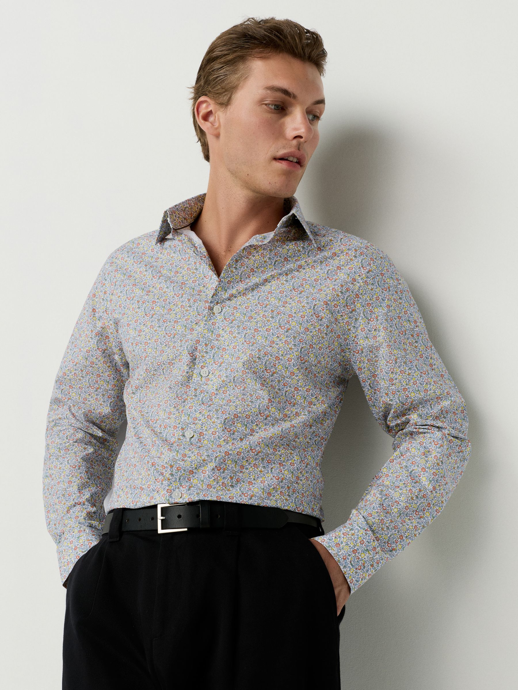Multi Coloured Ditsy - Long Sleeve 100% Cotton Shirt