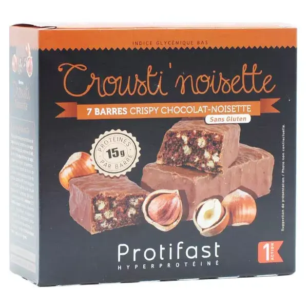 Protifast Lanche Proteico Crocante com Avelã - 7 barras