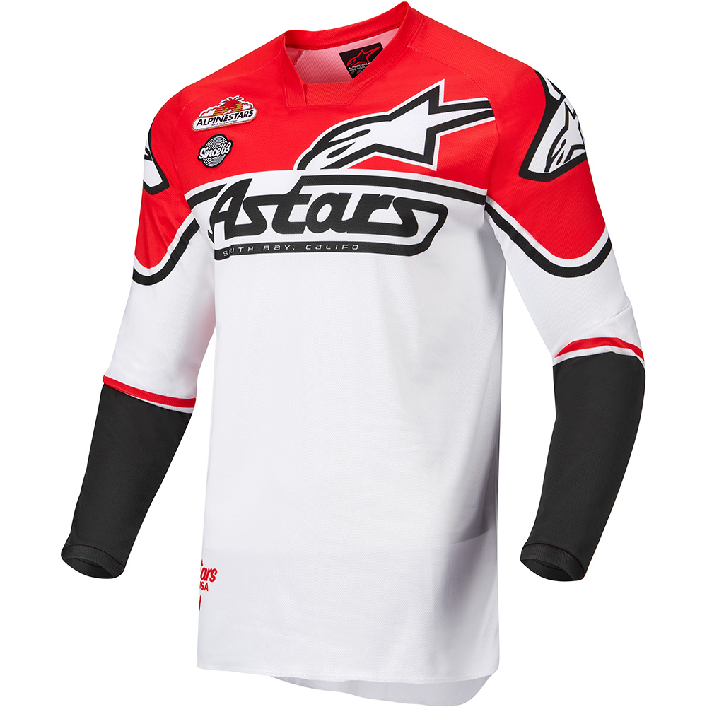 Alpinestars - Maillot Racer Flagship Blanc / Rouge fluo / Noir