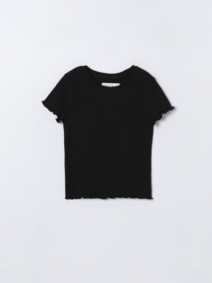 Conjunto de 2 camisetas caneladas - Pretas