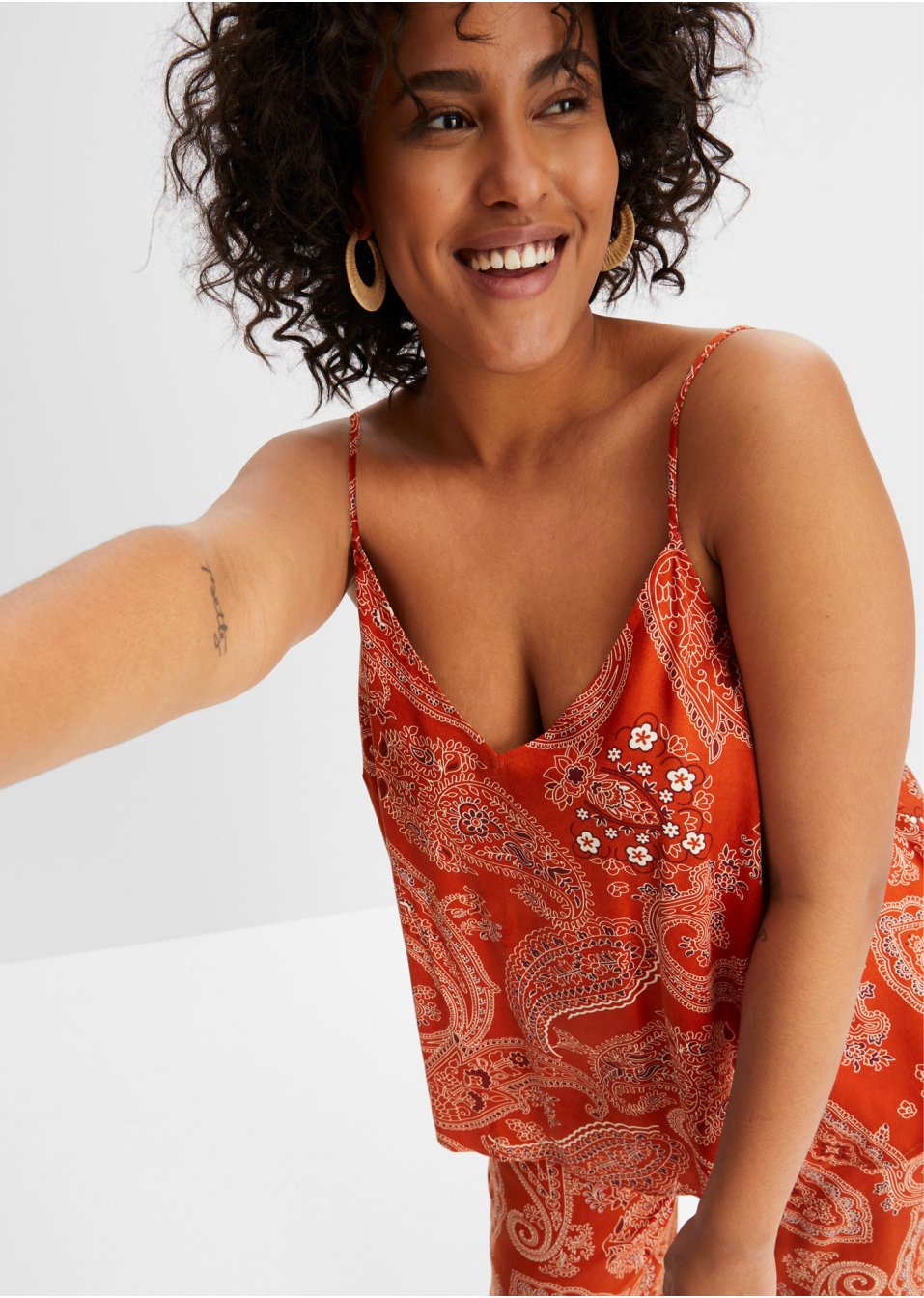 Top-blouse imprimé en viscose