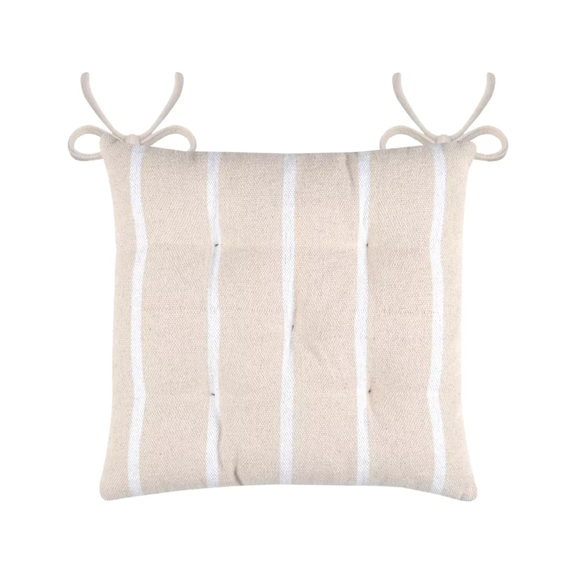 Coussin de chaise extérieur toile de coton (40 x 40 cm) Ocealys Blanc
