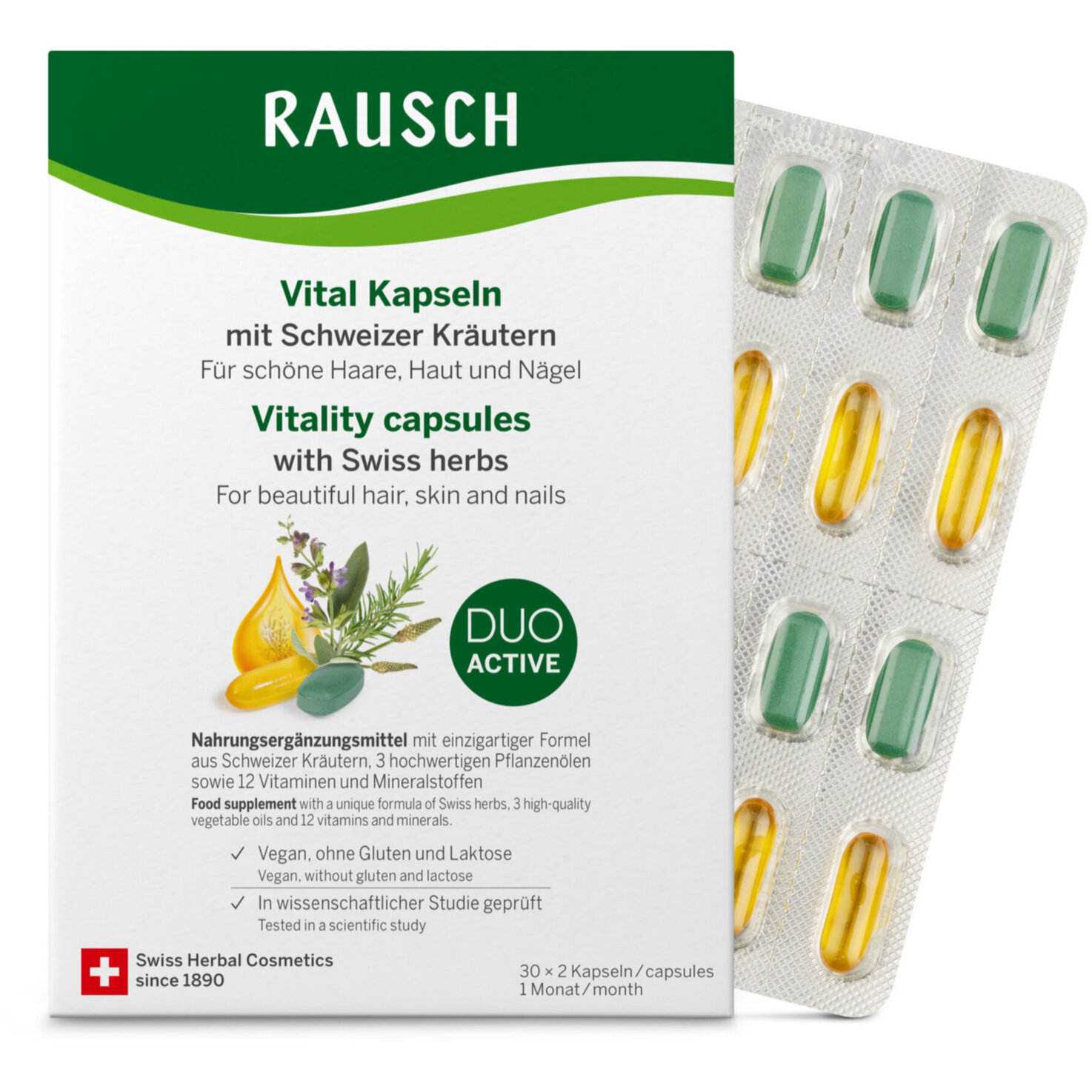 Rausch Vital Kapseln mit Schweizer Kräutern 1 Monat