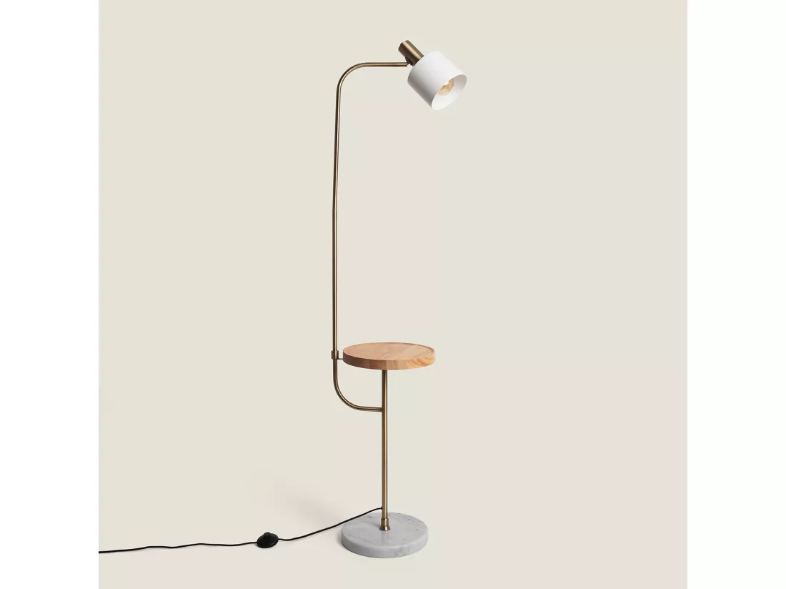 Lampadaire Métal et Marbre Dafne Blanc