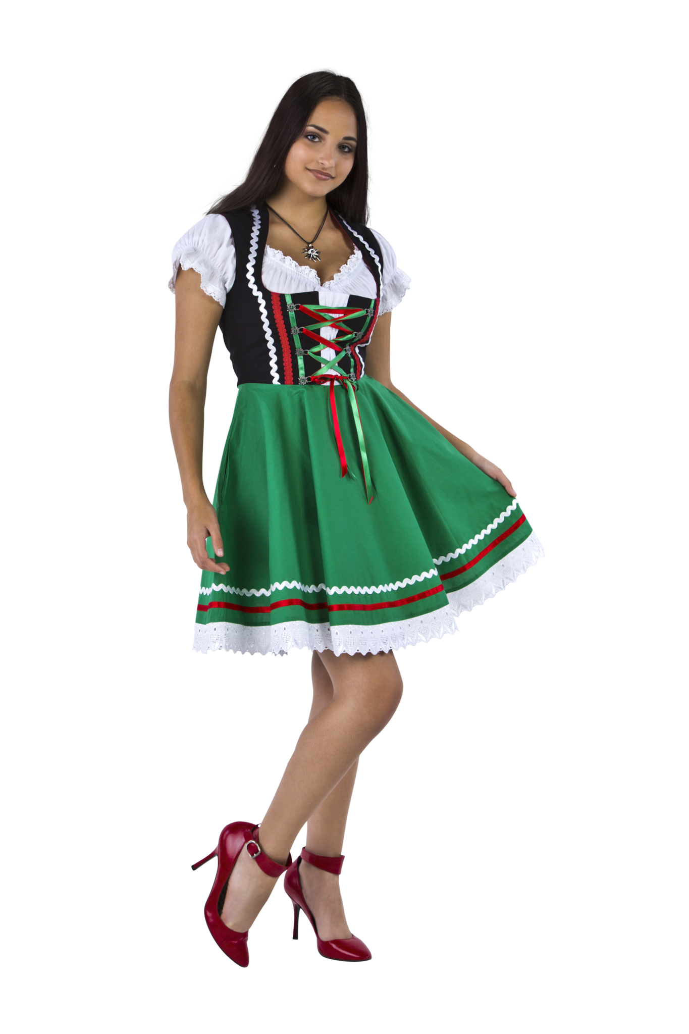 Oktoberfest Dirndl Jurk Oktoberfest Zwart Groen Dames 2 Delig