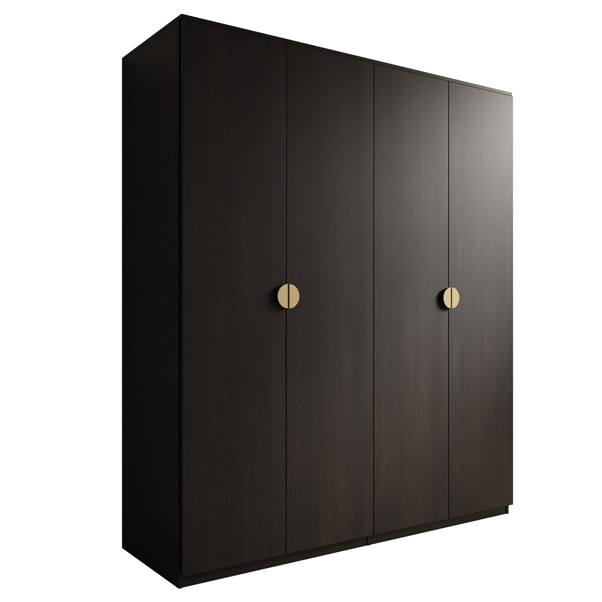 Monor - Kledingkast 4-deurs - Zwart - 179x59x209 cm