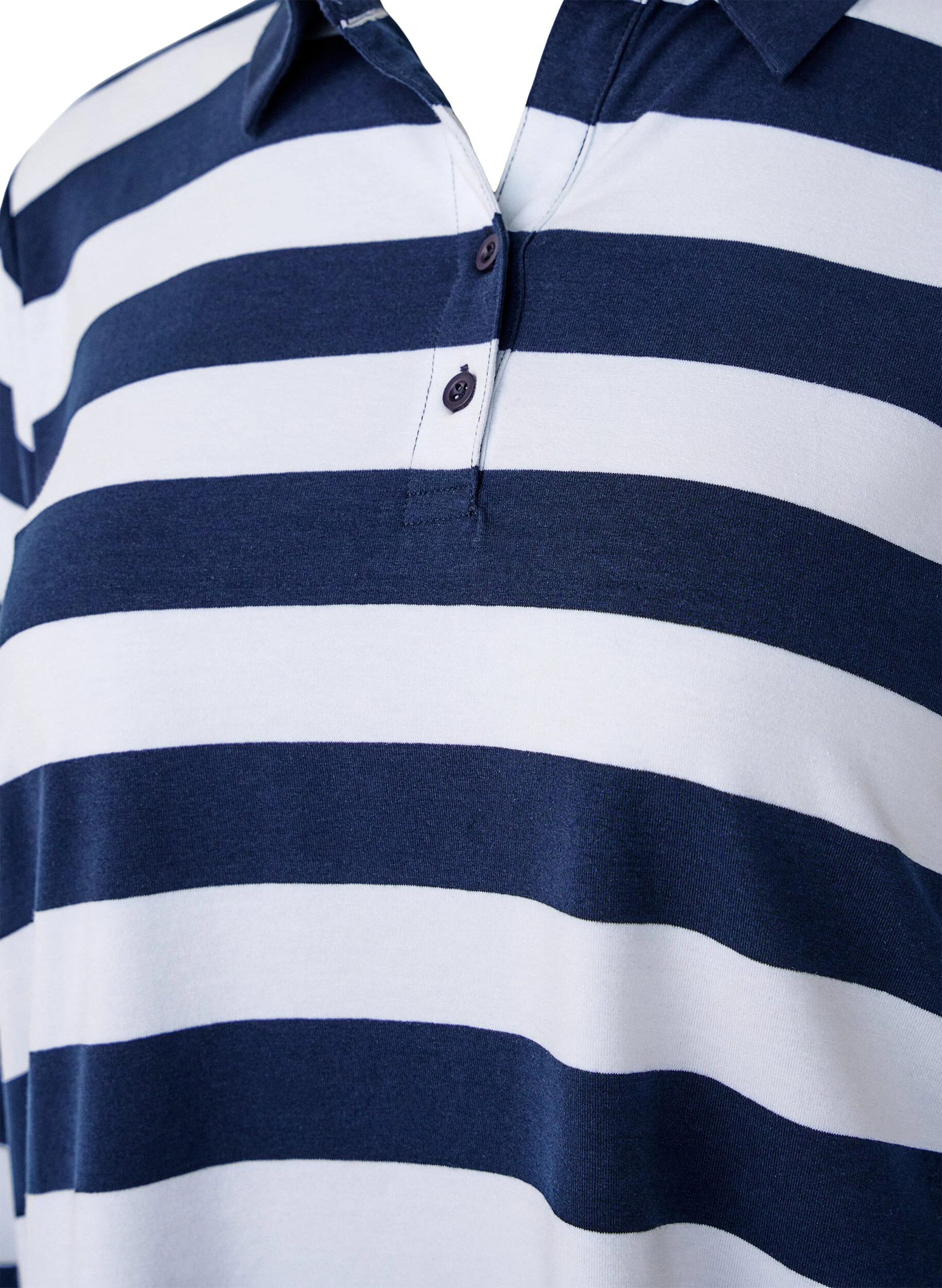 Langærmet poloshirt med striber