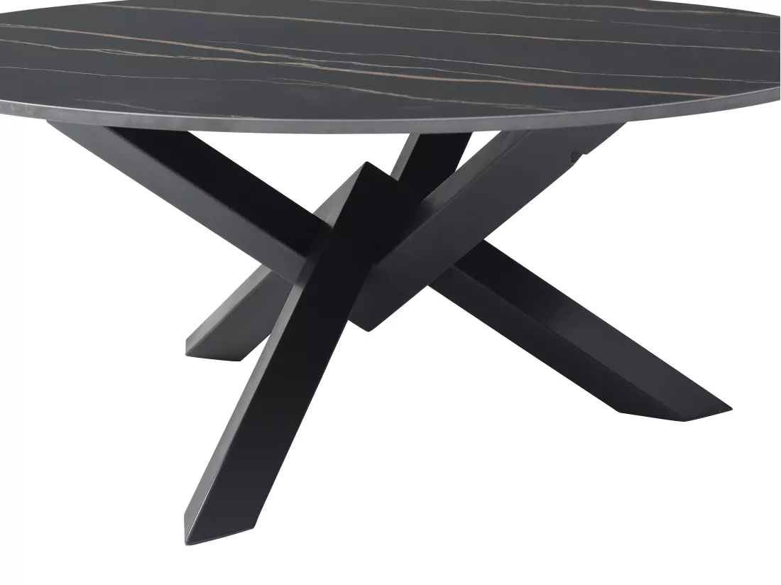 Table basse en céramique et métal - Effet marbre noir - LEONORA de Maison Céphy