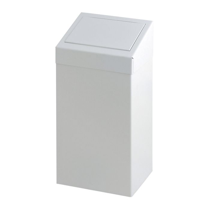 Vepa Bins Metalen Afvalbak met pushklep 50 Liter Wit (VB990050)