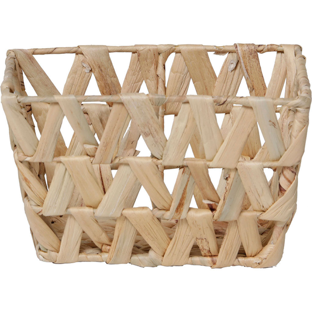 Panier évasé avec poignées jacinthe tressée naturel 23x14x17cm