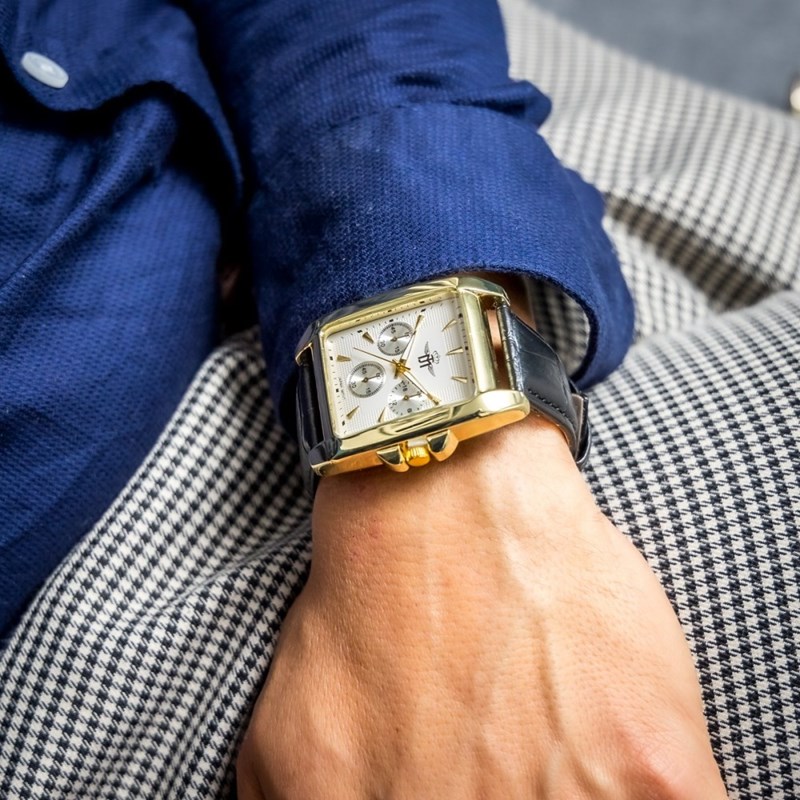 Montre Homme M. JOHN bracelet Cuir Noir