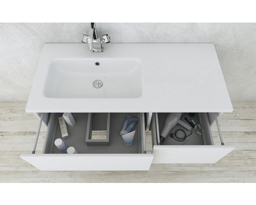 Badkamermeubel Baden Haus Avril BxHxD 100 x 30 x 45 cm Frontkleur wit hoogglans