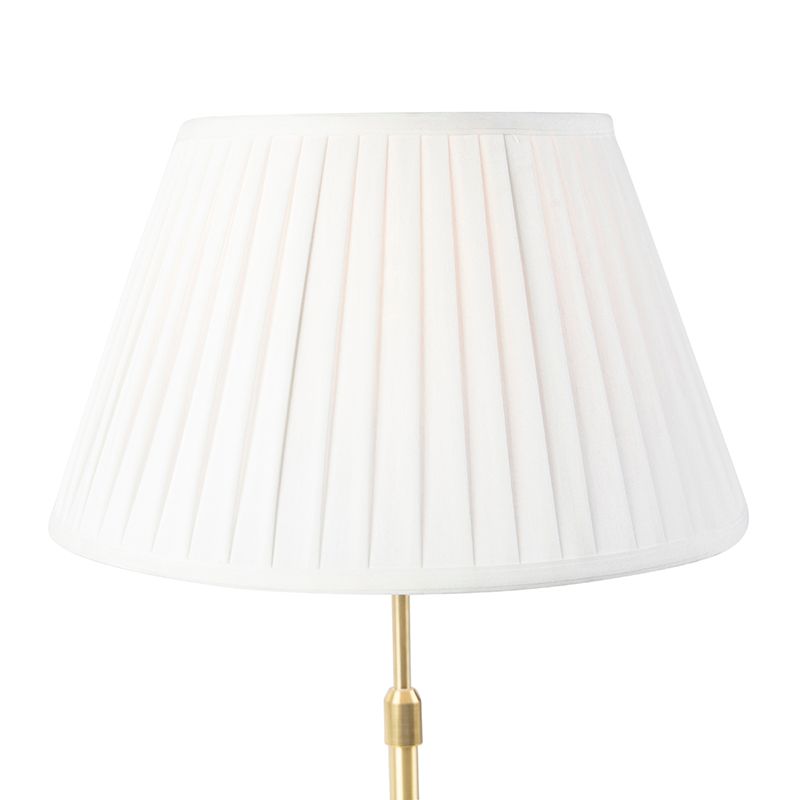 Tafellamp goud/messing met plisse kap crème 35 cm - Parte