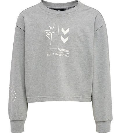 Hummel Sweatshirt - HmlPrima Bee - Cropped - Graumeliert