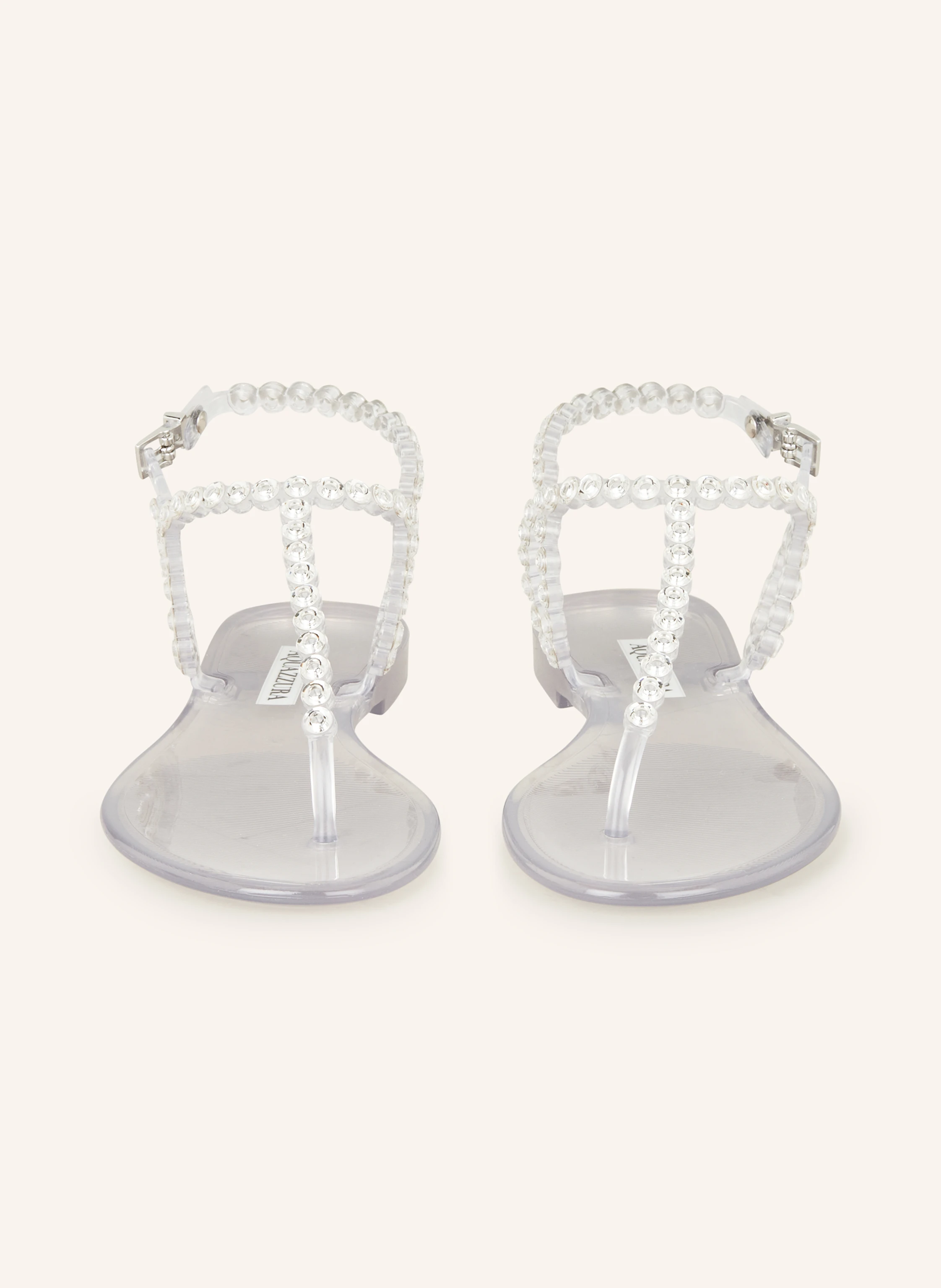 AQUAZZURA Zehentrenner ALMOST BARE CRYSTAL JELLY mit Schmucksteinen