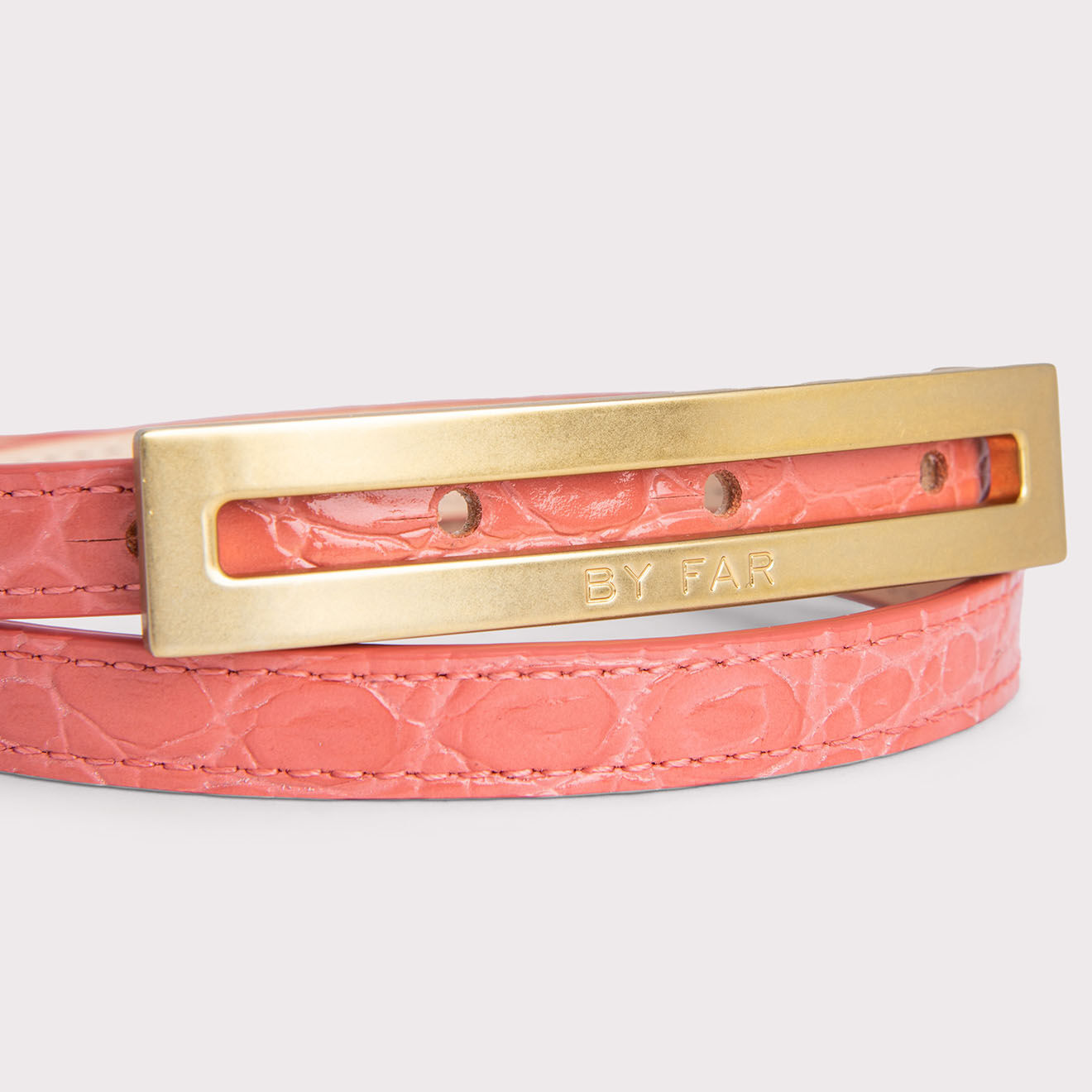 By Far Ceinture en Cuir Ling orange
