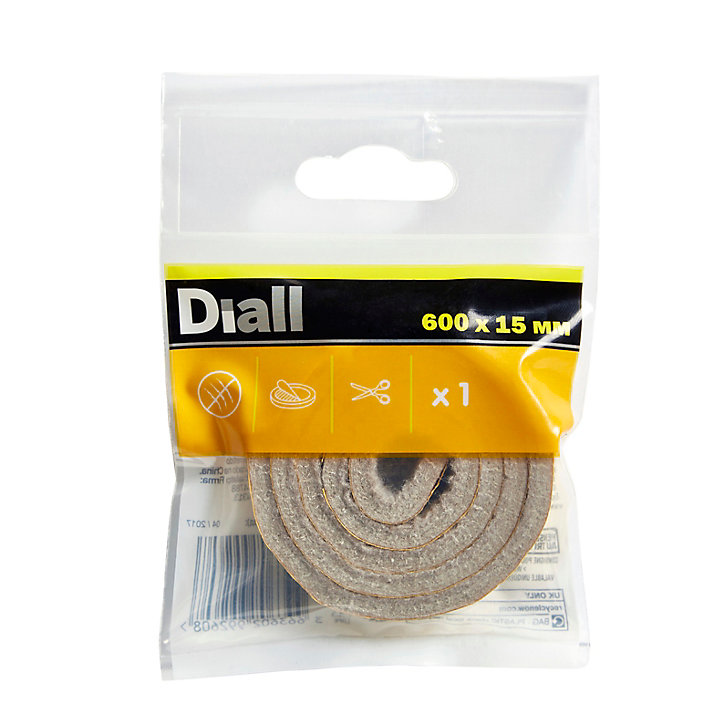 Patin en feutre auto-adhésifs Diall 600 x 15 mm x 1, beige