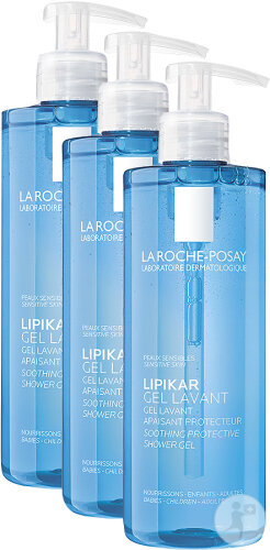 Pack de 3 La Roche-Posay Lipikar Gel Lavant Peau Sensible Flacon Pompe 400ml