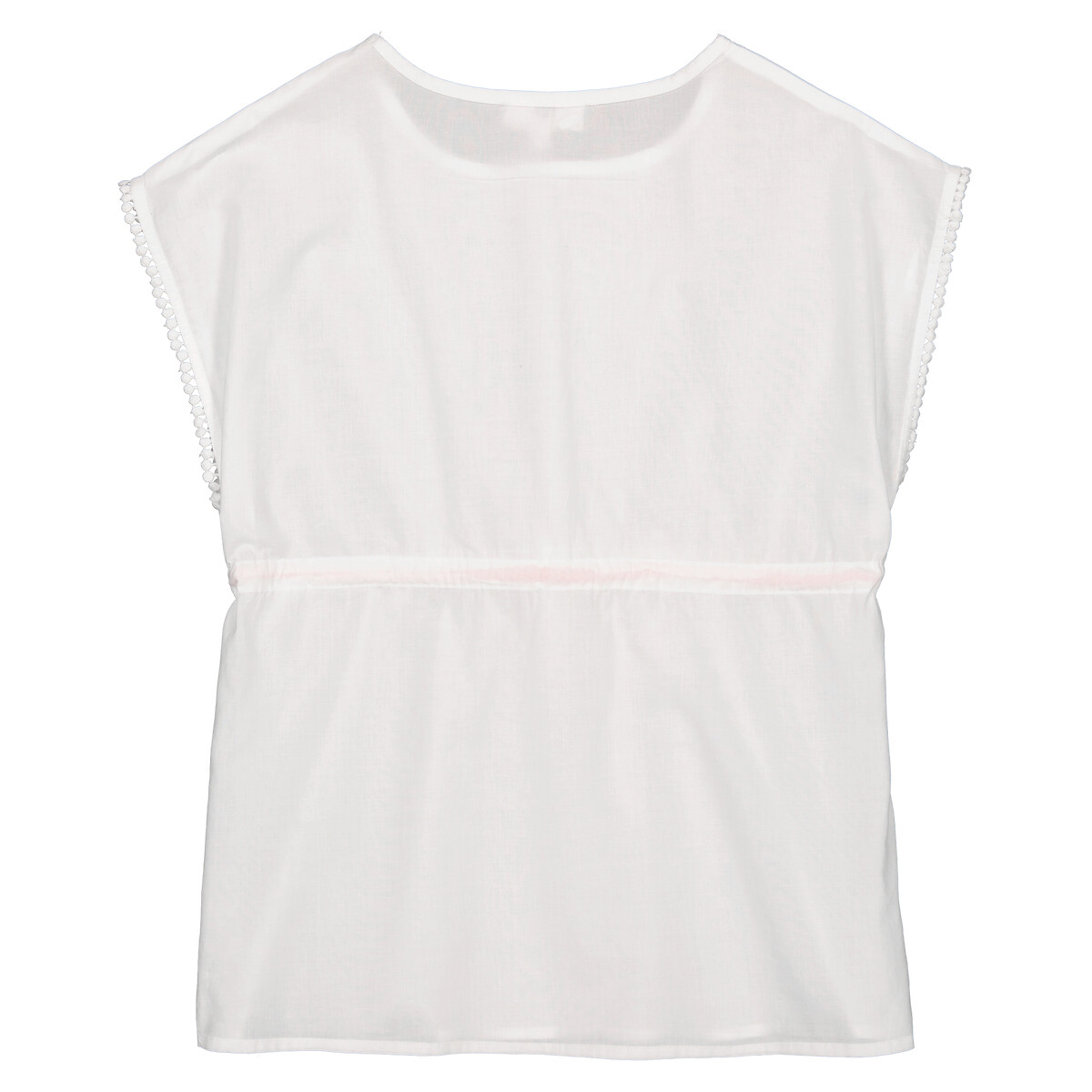 COLEÇÕES LA REDOUTE<br>Blusa com decote redondo e acabamento em pompom