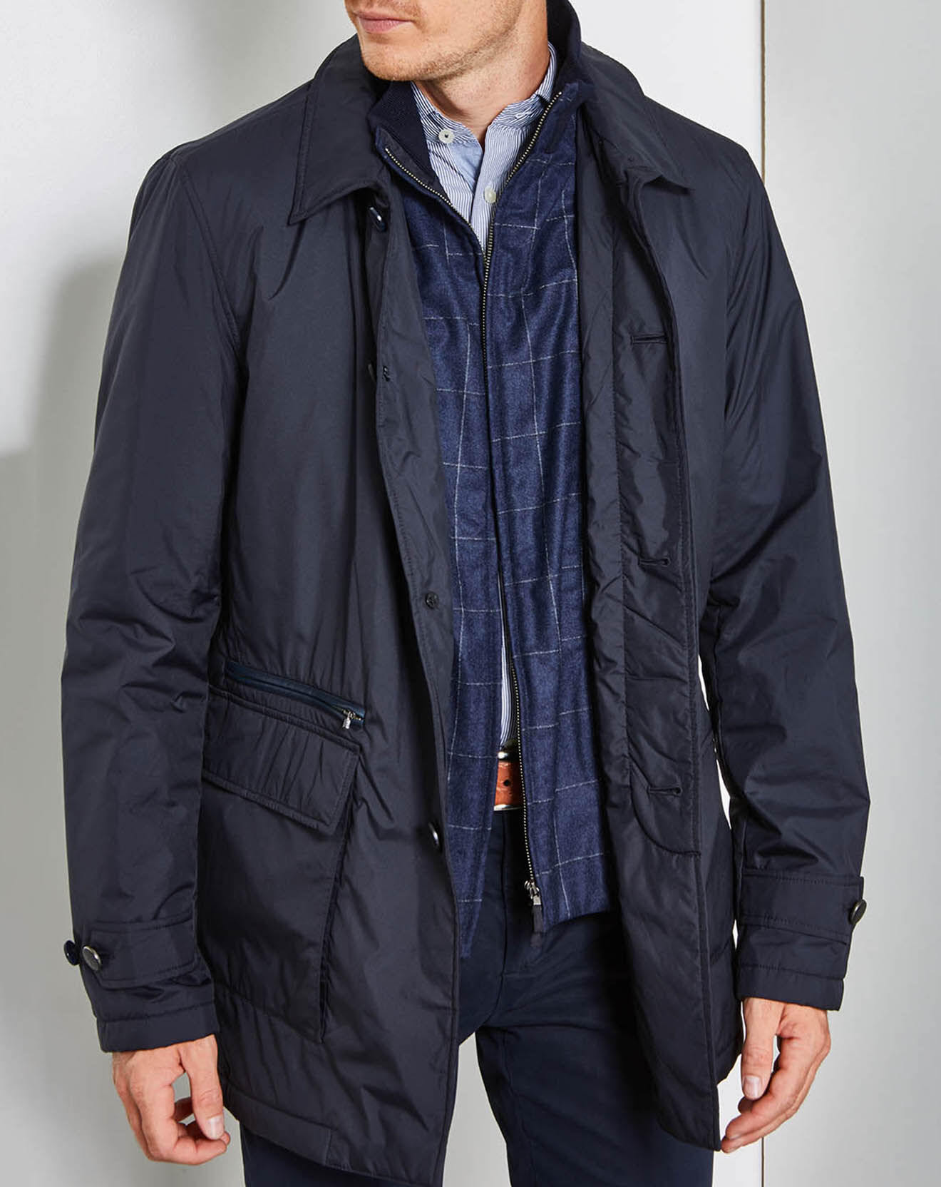 Hackett London Blouson en flanelle Mayfair bleu marine
