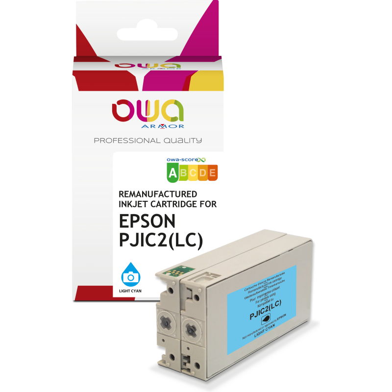 Cartouche d'encre remanufacturée OWA - standard - Cyan Clair - pour EPSON C13S020448