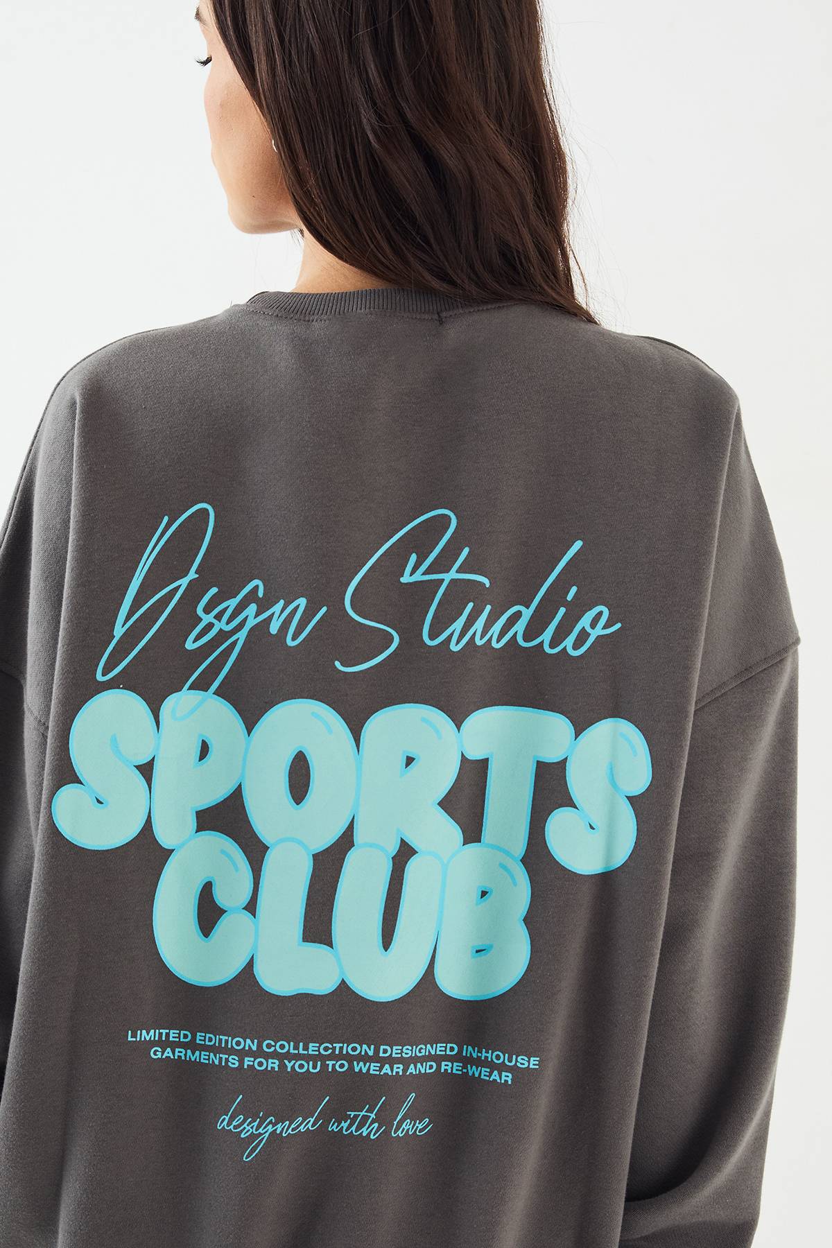 Sweat-shirt Oversize DSGN Studio avec Slogan Sports Bubble