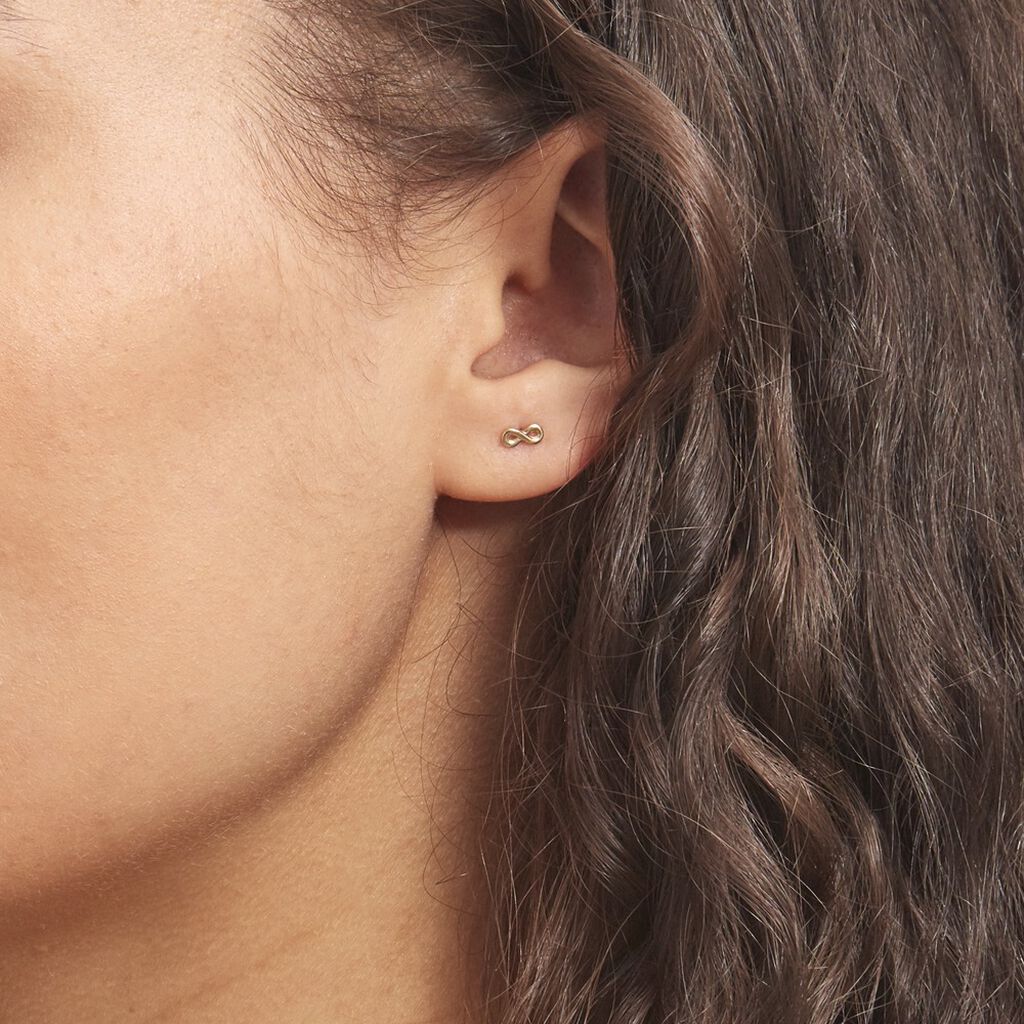 Boucles D'oreilles Puces Annie-francoise Infini Or Jaune
