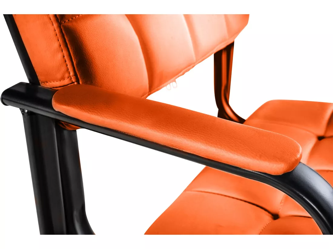 chaises avec accoudoirs - Similicuir & Métal noir mat - Orange - Canada B
