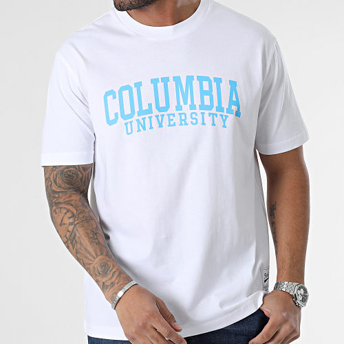 Tee Shirt Oversize Large Columbia Blanc Bleu Ciel