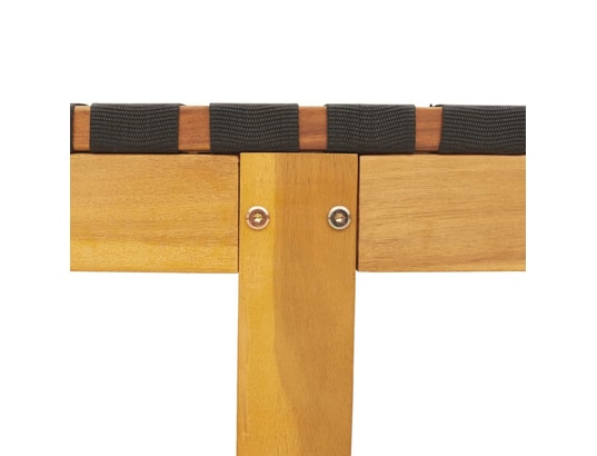 VIDAXL - Bain de soleil Chaises longues avec table noir bois d'acacia solide et tiss...