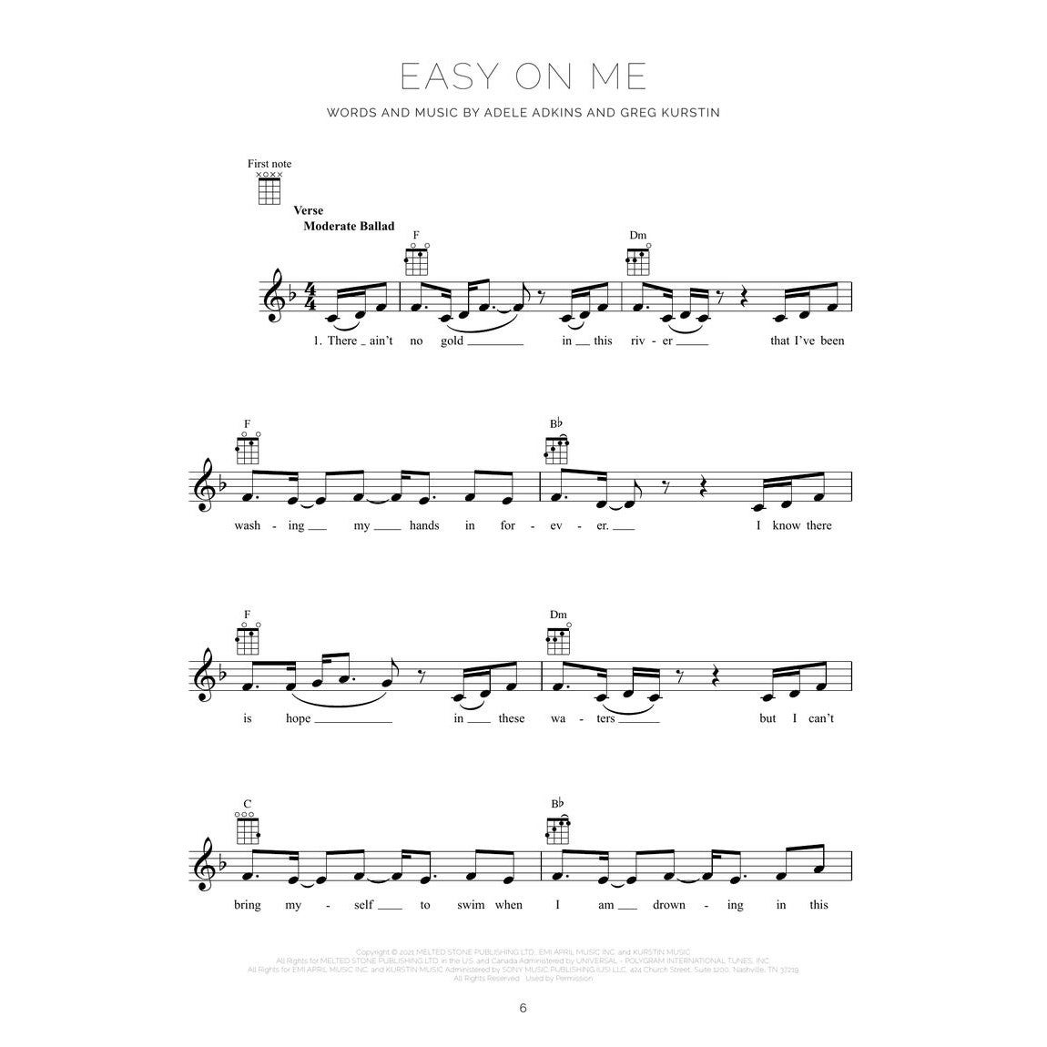 Hal Leonard Adele 30 songboek voor ukelele