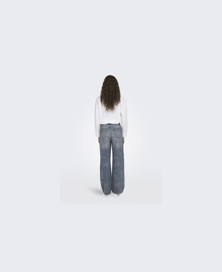 ONLY ONLHOPE EX HW WIDE RHINST DNM TAI D Medium blue denim/tinted