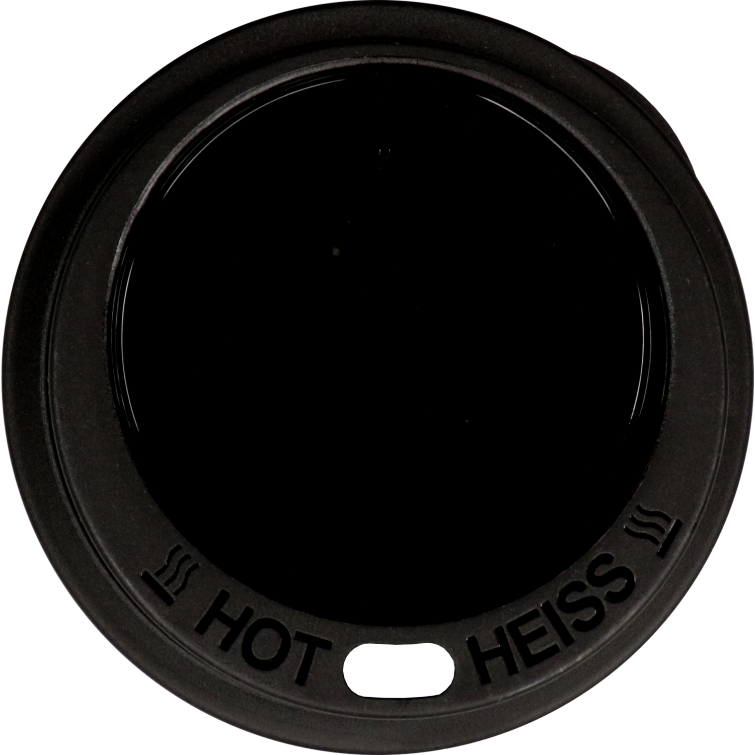 ÖkoCup Deksel, PP, rond, reusable, met drinkgat, Ø80mm, zwart