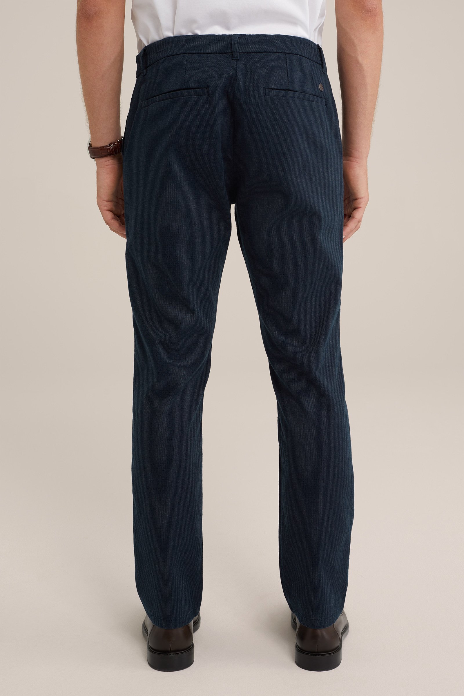 slim fit chino met dessin Fundamentals Donkerblauw